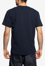 Givenchy Logo Print Crewneck T-shirt Blue BM71N K3YRS-411