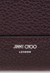 Jimmy Choo Compact Leather Zip Cardholder Burgundy DM CMPCT CARDCASE GCJ-DEEP MERLOT ANTIQUE