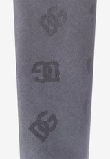 Dolce & Gabbana DG Logo Jacquard Silk Tie Gray GT149E FJ1JY-N0497
