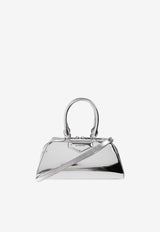 Givenchy Small Antigona Mirrored Leather Top Handle Bag Silver BB513 0B29U-934
