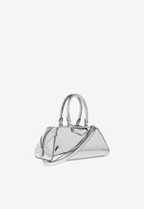 Givenchy Small Antigona Mirrored Leather Top Handle Bag Silver BB513 0B29U-934