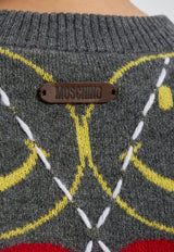 Moschino X Smiley Knitted Mini Dress Gray 252E A0486 5502-1506