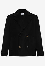 Moschino Double-Breasted Wool Coat Black 252ZZ A0650 5211-0555