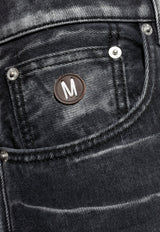 Moschino Straight-Leg Washed Jeans Black 252ZZ A0309 5222-0555