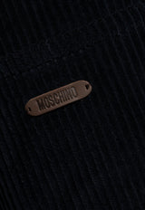 Moschino Corduroy Straight-Leg Pants Navy  252ZZ A0344 5219-0510