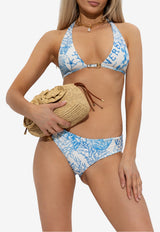 Versace Underwater Barocco Print Bikini Bottom Light Blue DÓŁ 1021173 1A15489-5K650