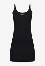 Versace Ribbed Knit Logo Mini Dress Black 1020512 1A15461-1B000