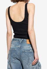 Versace Logo Rib Knit Bodysuit Black 1019688 1A15461-1B000