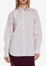 Moschino Embroidered Goose Oversized Shirt Pink 252E A0231 5531-1229