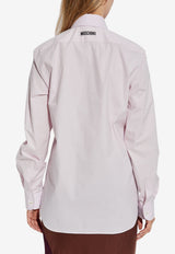 Moschino Embroidered Goose Oversized Shirt Pink 252E A0231 5531-1229