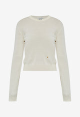 Moschino Embellished M Knit Sweater Cream 252E A0909 5501-0002