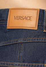 Versace Logo Patch Wide-Leg Jeans Blue 1020882 1A15341-1D920