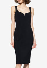 Versace Fitted Midi Cady Dress Black 1020300 1A12825-1B000