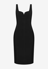 Versace Fitted Midi Cady Dress Black 1020300 1A12825-1B000