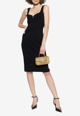Versace Fitted Midi Cady Dress Black 1020300 1A12825-1B000