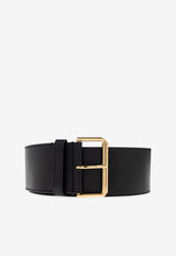 Givenchy Wide Leather Buckled Belt Black BB408 JB2AE-001