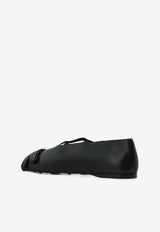 Moschino Leather Ballet Flats Black MA11090C1N MA0-000