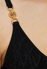 Versace Knitted Strappy Dress Black 1011396 1A15978-1B000