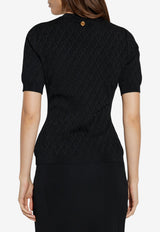 Versace Monogram Knitted Top Black 1021941 1A15978-1B000