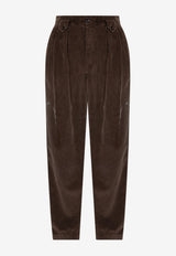 Dolce & Gabbana Corduroy Straight-Leg Pants Brown GP13XT G8NN6-M0674