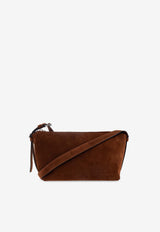 Moschino Embossed Logo Suede Shoulder Bag Brown MC4702PP1N OF0-30A