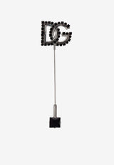 Dolce & Gabbana Rhinestone Embellished DG Logo Pin Silver WPR5X1 W1111-87655