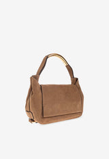 Moschino Logo Suede Handbag Brown MC4178PP1N OF0-202