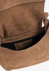 Moschino Logo Suede Handbag Brown MC4178PP1N OF0-202