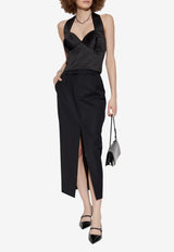 Marc Jacobs Halterneck Satin Cropped Top Black 2F5RTP091W10 0-001