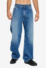 Dolce & Gabbana Logo Plaque Straight-Leg Jeans Blue GP15ND G8NU9-S9001