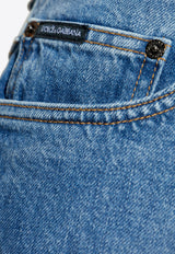 Dolce & Gabbana Logo Plaque Straight-Leg Jeans Blue GP15ND G8NU9-S9001