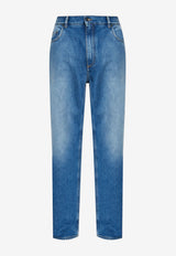 Dolce & Gabbana Logo Plaque Straight-Leg Jeans Blue GP15ND G8NU9-S9001
