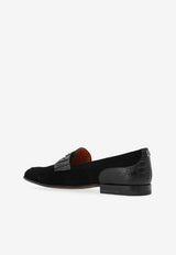 Dolce & Gabbana DG Classic Loafers in Calfskin and Alligator Leather Black A50717 A2E22-8B956