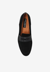 Dolce & Gabbana DG Classic Loafers in Calfskin and Alligator Leather Black A50717 A2E22-8B956