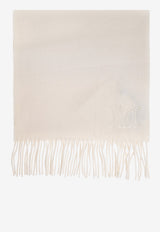 Max Mara Embroidered Monogram Cashmere Scarf Cream WSDALIA 2524546312-091