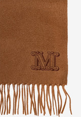 Max Mara Embroidered Monogram Cashmere Scarf Brown WSDALIA 2524546312-034