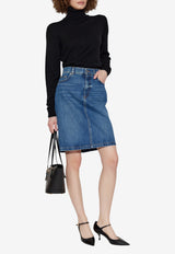 Dolce & Gabbana Logo Plaque Denim Skirt Blue F4C14D G8NR3-S9001