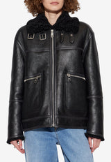 Dolce & Gabbana Leather Biker Jacket Black F9S79L FUP94-N0000