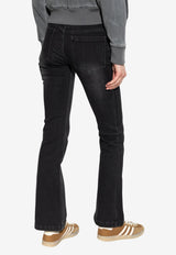 Adidas Originals Logo Patch Flared Jeans Black KE9802 0-BLACK