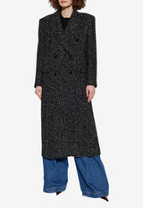 Dolce & Gabbana Double-Breasted Houndstooth Wool Coat Gray F0GHHT FCZAD-S8031