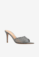 Gianvito Rossi Rania 85 Crystal Mesh Mules Gray G15040 85RIC-BORACCA