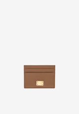 Dolce & Gabbana Logo Plaque Calfskin Cardholder Brown BI0330 A9S25-8Z093