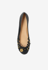 Chloé Leather Ballet Flats with Charms Black CH25A11T RI-001