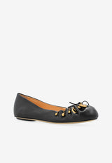 Chloé Leather Ballet Flats with Charms Black CH25A11T RI-001