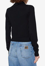 Dolce & Gabbana Knitted Cashmere Polo Sweater Black FXZ33Z JDVC2-N0000