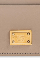 Dolce & Gabbana Logo Plaque Calfskin Cardholder Beige BI0330 A9S25-8I399