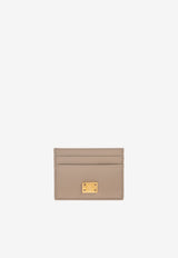 Dolce & Gabbana Logo Plaque Calfskin Cardholder Beige BI0330 A9S25-8I399