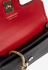Ferragamo Gancini Leather Cardholder Black 220963 PORTA CHIAVI 785795-NERO