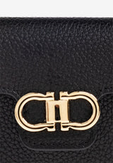 Ferragamo Gancini Leather Cardholder Black 220963 PORTA CHIAVI 785795-NERO