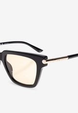 McQueen T-bar Icon Square Sunglasses Beige 841552 J0749-1150
